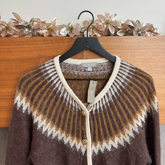 NWT J. Crew Fair Isle cardigan sweater in brushed yarn, Size L - Picture 7 of 16